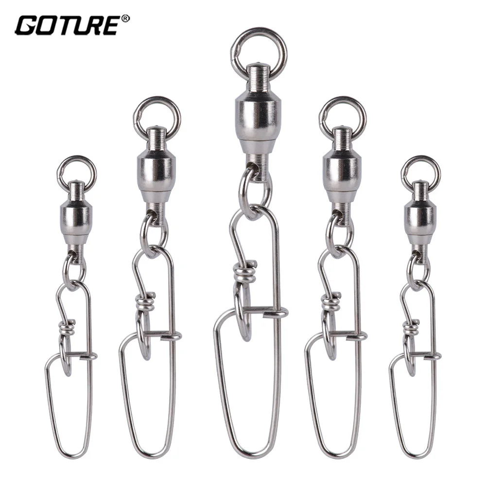 Goture Duo Lock Snap Swivels,Rolling Ball Bearing Fishing Swivel,Fishing  Swivels,Ball Bearing Swivels,Coast Lock Snap Swivels,Embossed Barrel Swivels