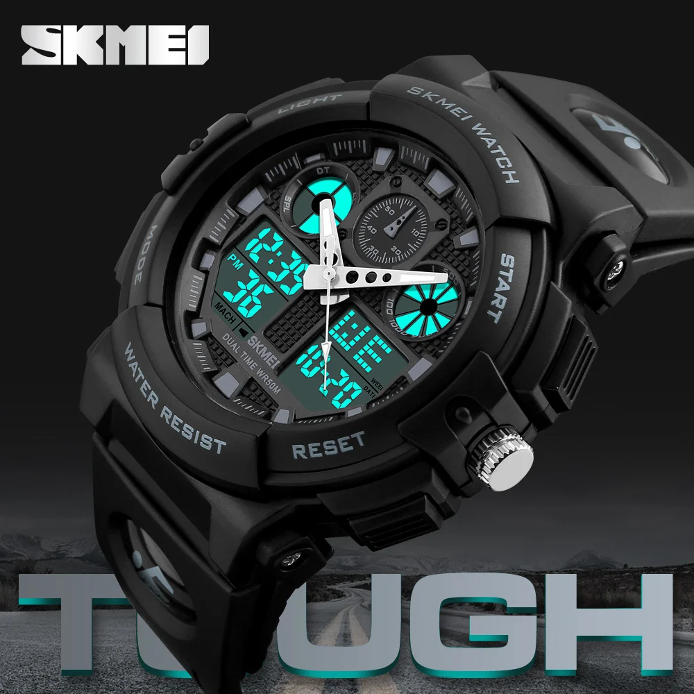 SKMEI 1270 Men Digital Double Time Chronograph Watches 50M Watwrproof Week Display Wristwatches Relogio Masculino Sports Watch 2