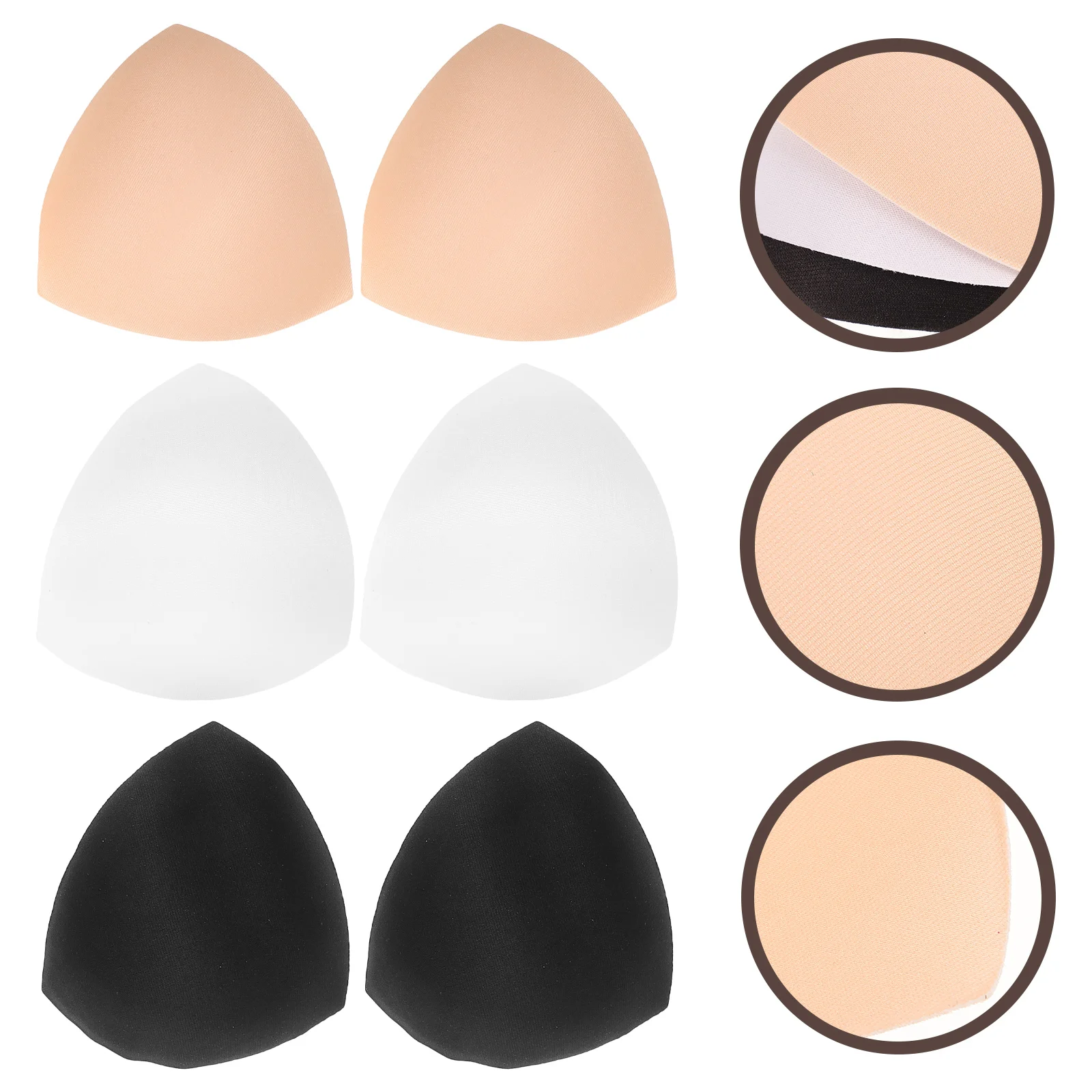 

6 Pairs Cup Inserts Pads Bras for Women Without Wire Bathing Suit Bikinis No Rims