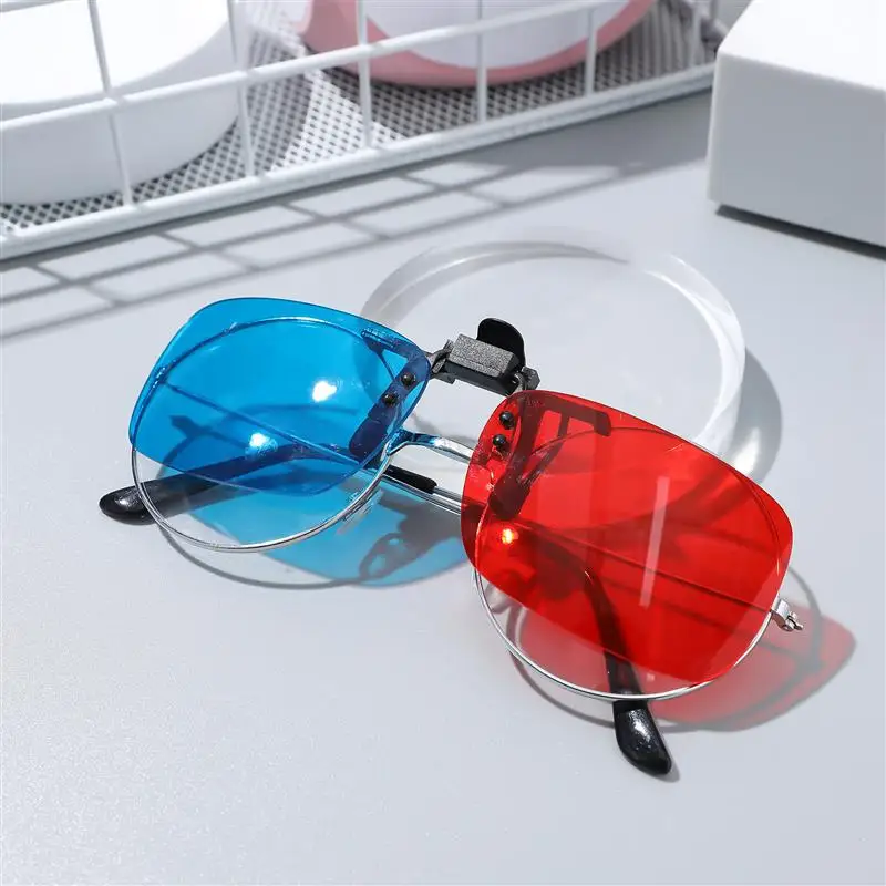 Scratch Resistant Red Blue Glasses Hanging Frame 3D Glasses Myopia Special Stereo Clip Without Glass Frame For 3D Movies