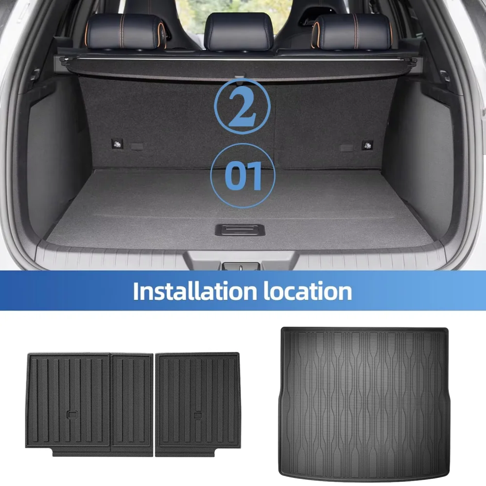 Car Floor Mats For BYD Seal U / Song Plus Sealion 6-All Weather TPE 3D Cargo Liner Waterproof Protective Accessories