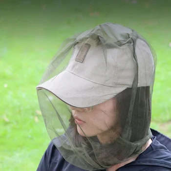 Casquette de pêche en plein air Anti-moustique insecte jardin apiculture chapeau Camping Bug maille tête filet visage protecteur chapeaux casquette de pêche filets 1