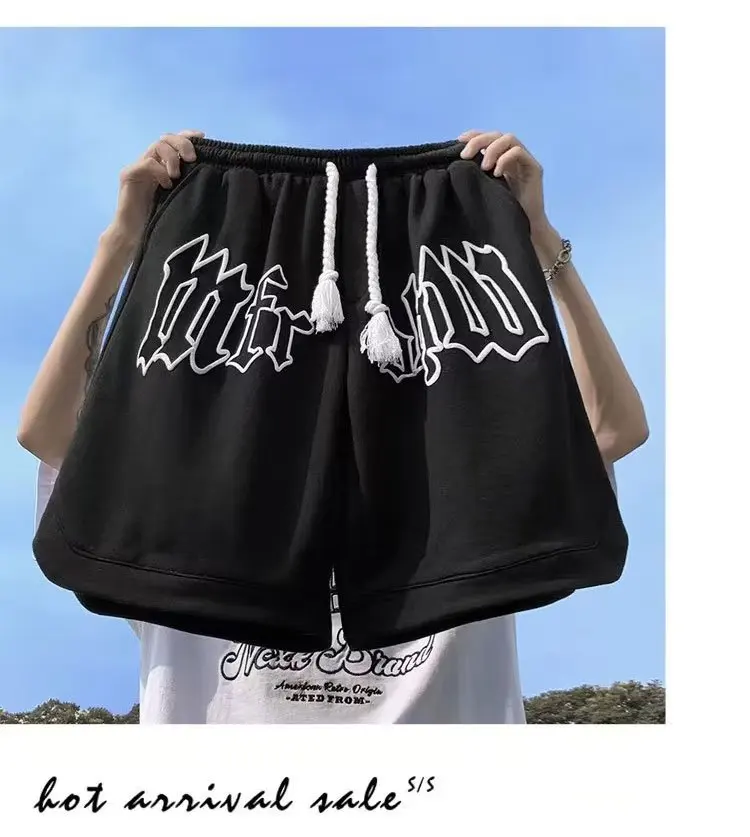 2023 Elastic Waist Retro Men Shorts Summer Casual Loose