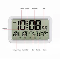 Réveil Numérique LED Magnétique avec Écran LCD, Horloge de Table avec Affichage de la Date, de la Température et de l'Humidité 5