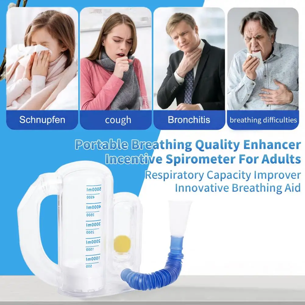 5000ML Vital Capacity Breathing Trainer Incentive Spirometer Elderly Kids Lung Breathing Exerciser Rehabilitation Trainer breathing exerciser breathing trainer