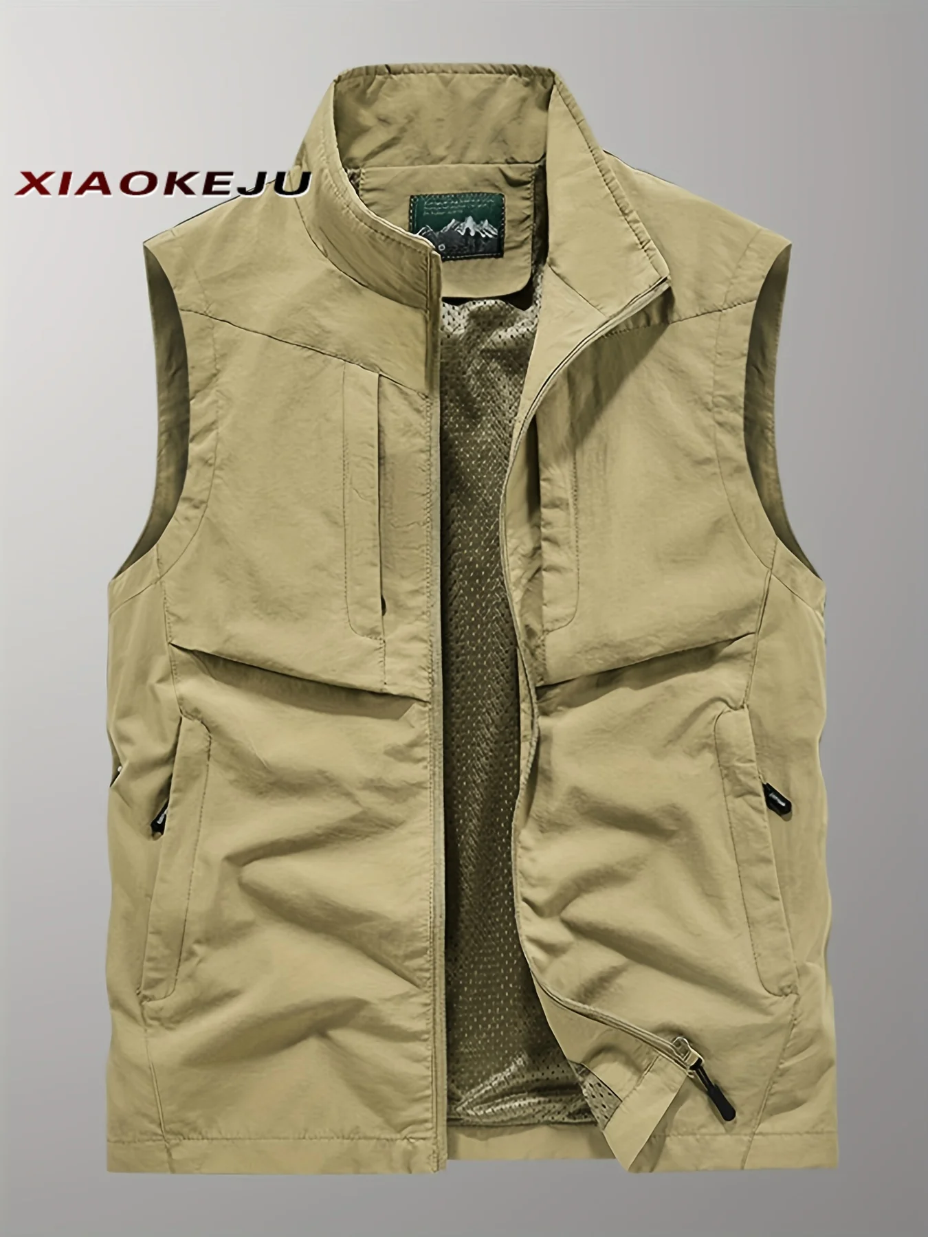 Summer Vest Men's Leather Multi-pocket Sleeveless Jacket Work Wear Mesh Camping Clothing Free Shipping Hunting Tactical Coat 8XL