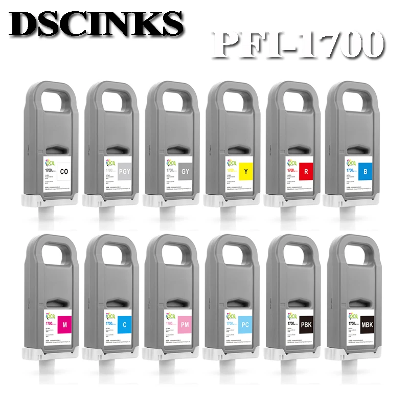 Cartouches D'encre Compatible PFI-1700 Pour Canon Pro 2000 4000 6000 - 12 Couleurs