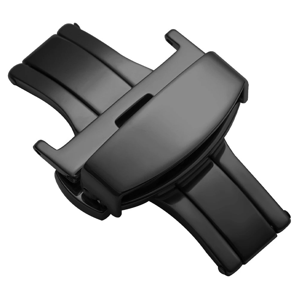 Sleek Stainless Steel Butterfly Deployment Buckle with Double Click Clasp