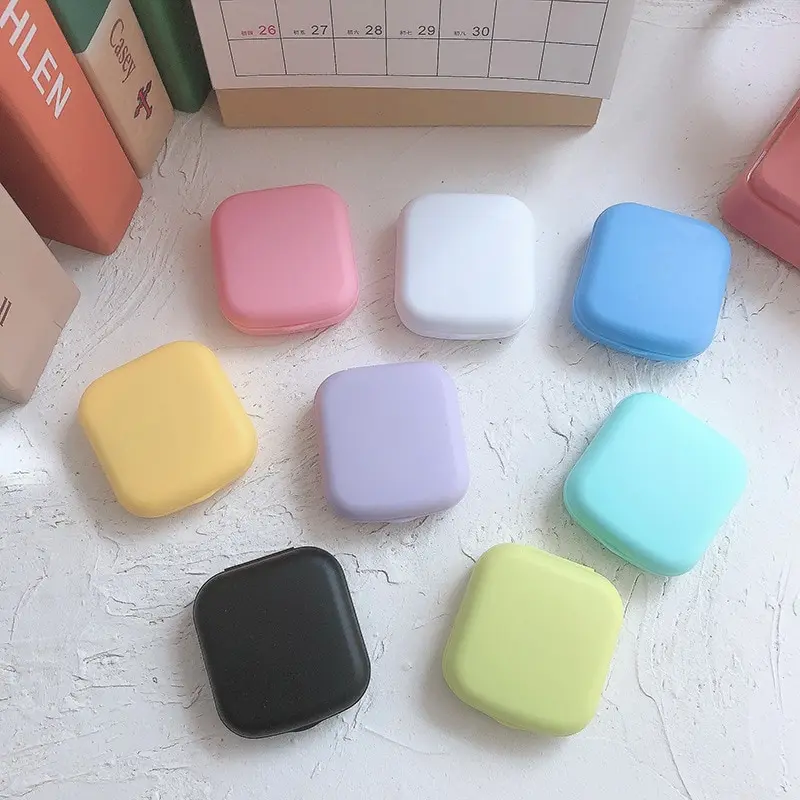 Compact Color Contact Lens Kit with Mirror and Travel Pouch