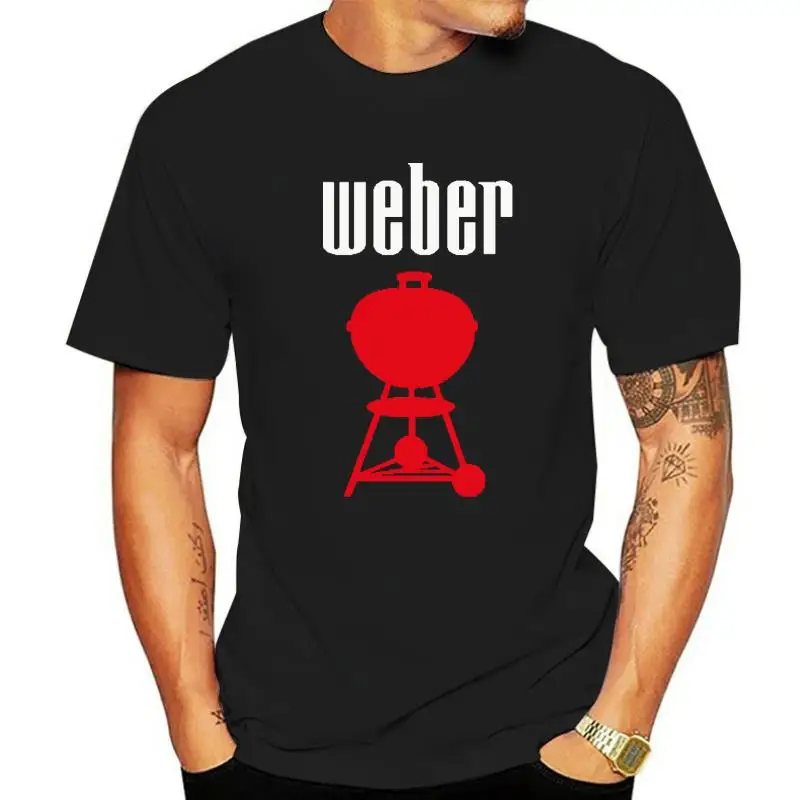 

Модная мужская футболка из хлопка бренда teeshirt weber bbq 2, черная футболка