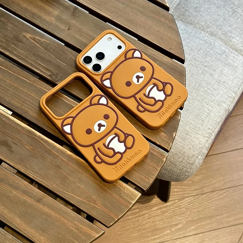 Kawaii 3D Bear Cartoon Silicone Soft Back Phone Case Cover