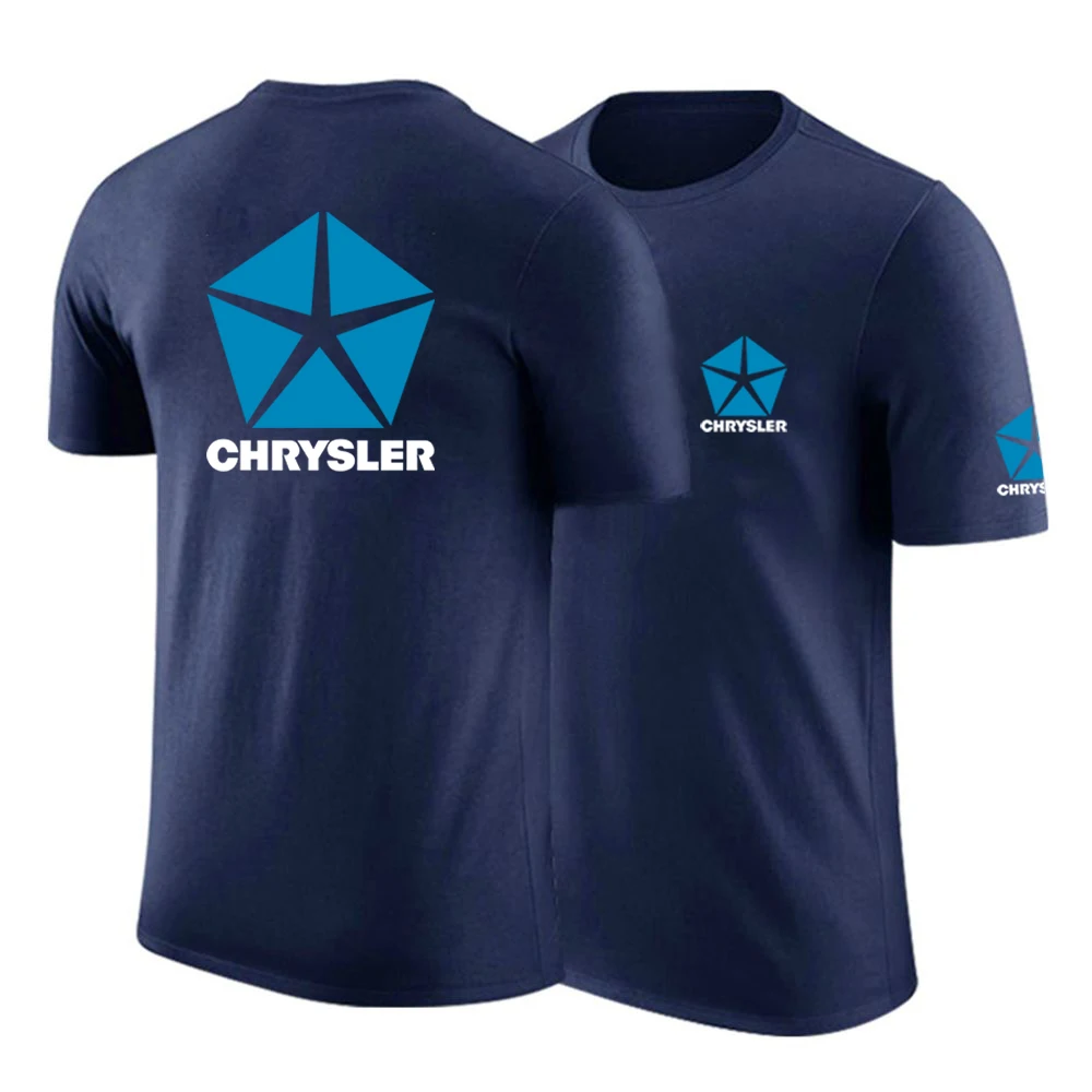 Chrysler 2023 Summer Hot Sale Printing Round Neck Quick Drying Short Sleeve Tops Men's Cotton Leisure Breathable Ordinary Tees