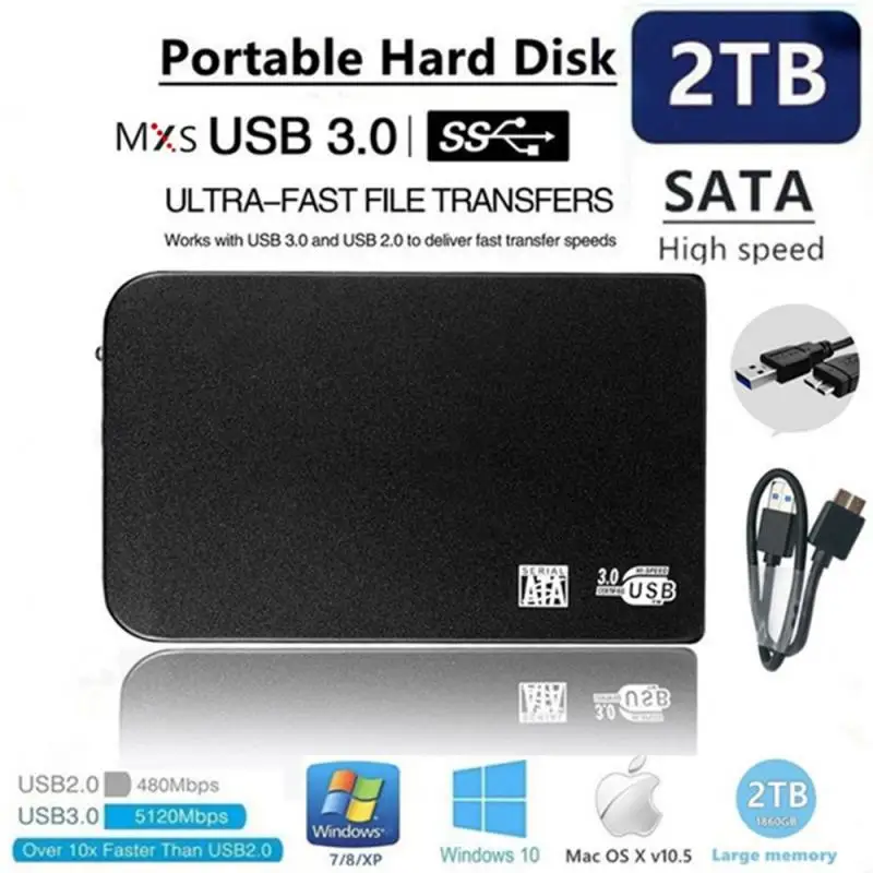 

Original External Hard Drive 1TB Storage Drive High-speed Mini Solid-state SSD USB3.0 2TB Portable External HD Hard Disk For Mac