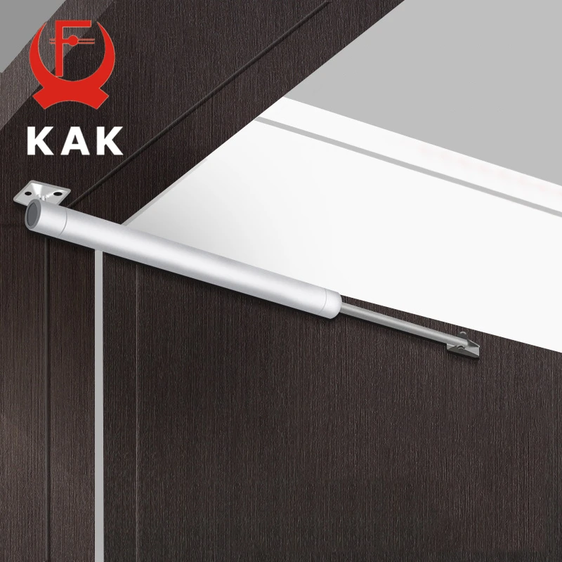 Door Closer KAK Automatic Door Closer 60kg Aluminum Alloy Soft Closing Adjustable Gas Spring 110 Degree Positioning Stop Door Hardware
