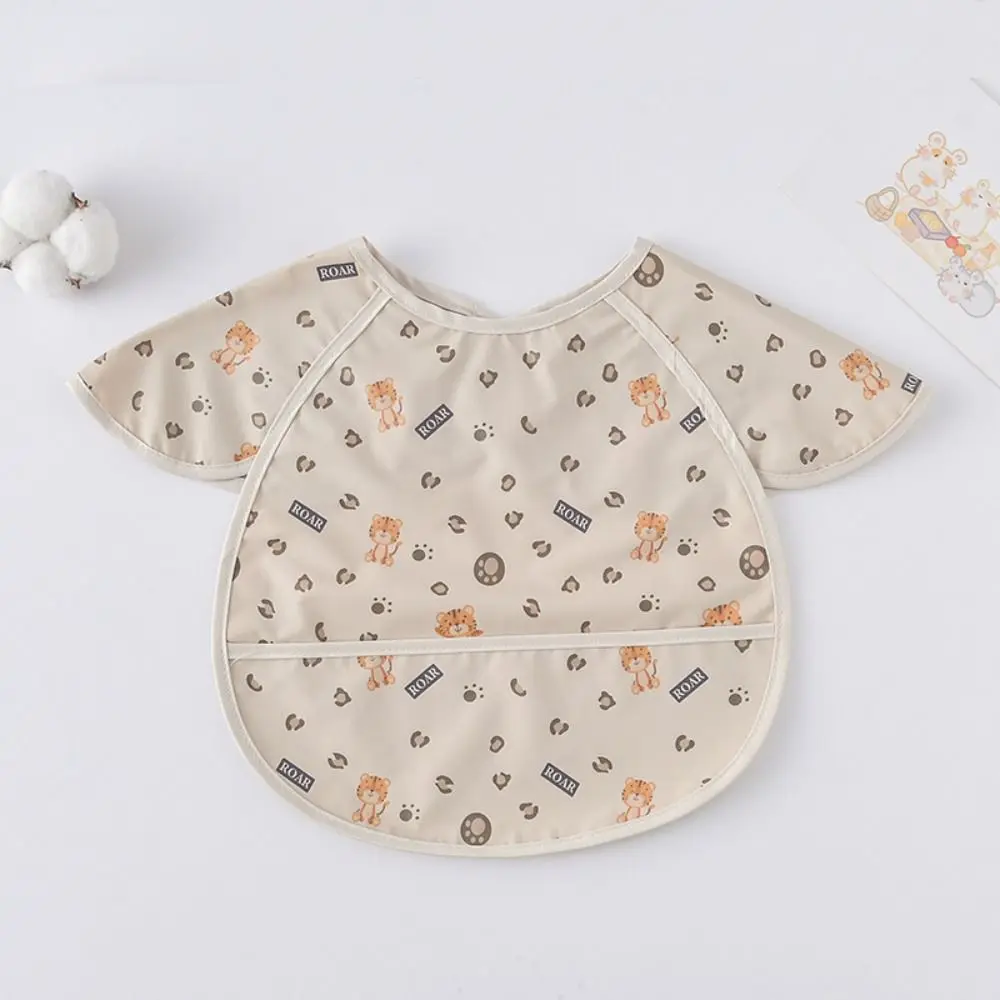 Rice Bag Waterproof Baby Bibs Soft Short Sleeve Feeding Apron Cartoon Print Sleeveless Bandana Bibs Feeding