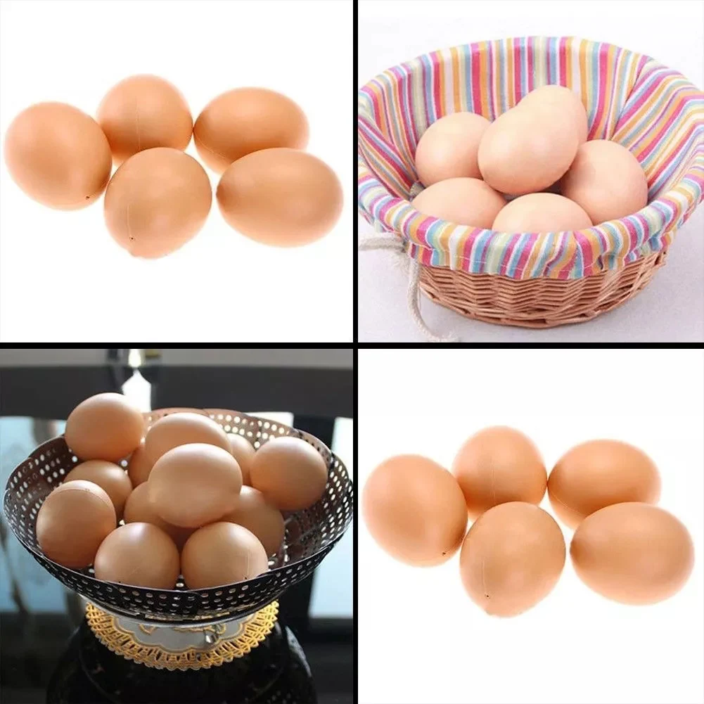 Egg 10-Faux Fake Chicken Eggs Get Hens To Eggs Poultry Mannequin Nest Home Decoration Artificial Egg Decoration