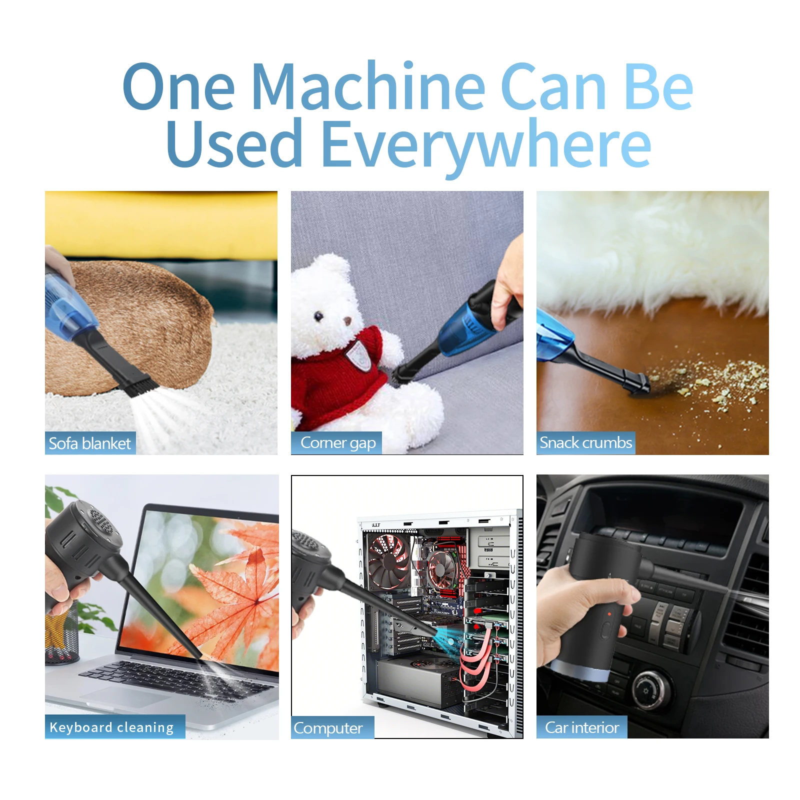 Nettoyeur Air Comprimé Mini Souffleur électrique 180W - Dépoussiéreur à Air Comprimé 52 M/s - Rechargeable USB-C - Multifonction Souffleur Poussière Portable