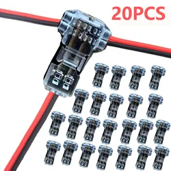 Premium Wire Splicing Connectors - Secure T - Type 2 - Pin Junction, Low - Voltage Solid Connection (10/20 Pack) - T Type 2 Pins (20Pcs)