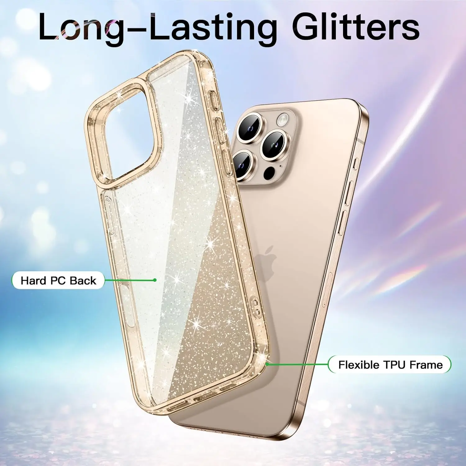 Gold Glitter Phone Case - Chic Protective Cover
