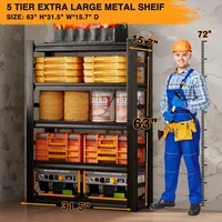 5 Tier Garage Shelving, Storage Shelves Heavy Duty Shelving, Adjustable Metal Shelf Rack and Shelf Units 2