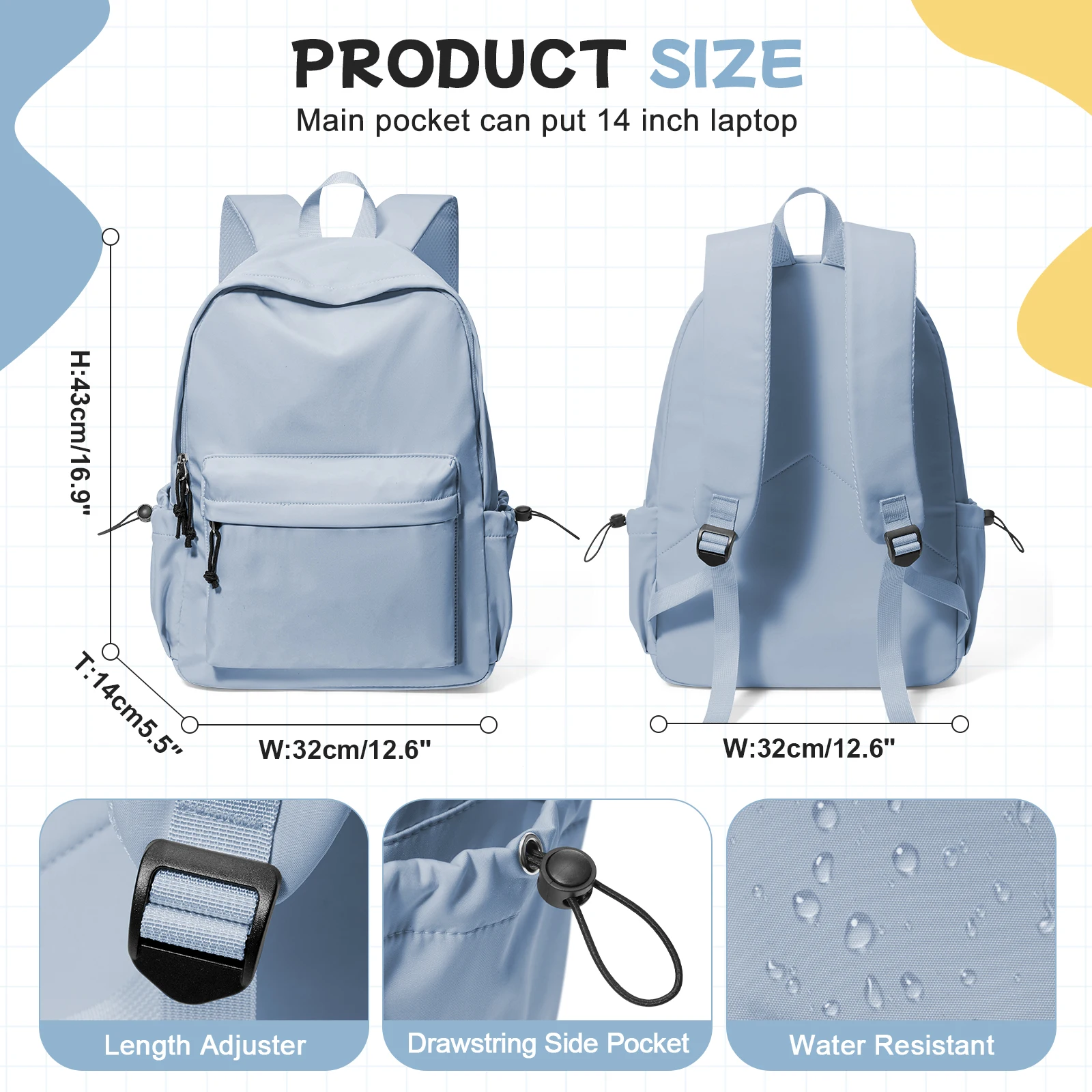 School Backpack Teenager Student Girl Boy Casual Daypack Bag Student Travel Backpack, Laptop Bag, rucksack damen Casual Backpack