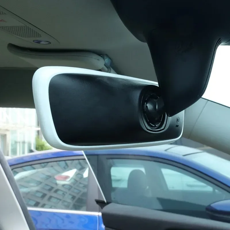 Inner Rear View Mirror Protector Frame Tesla Model 3 Y Center Console Covers Interior Rearview Cover Silicone Rubber Case rearview mirror protector rearview mirror cover