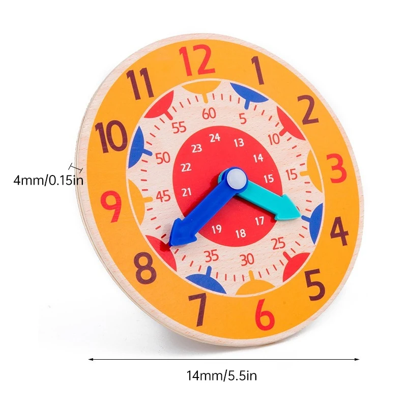 Wooden Clock Model Early Education Toy First Grade Clock Learning AIDS Elementary School Kindergarten Time Awareness Toys