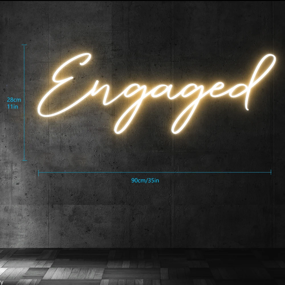 

Big 90CM Engaged Neon Signs Wedding Engagement Decor Sign Party Favor LED Neon Light Signage Home Decor Gift Yard Garden Wall