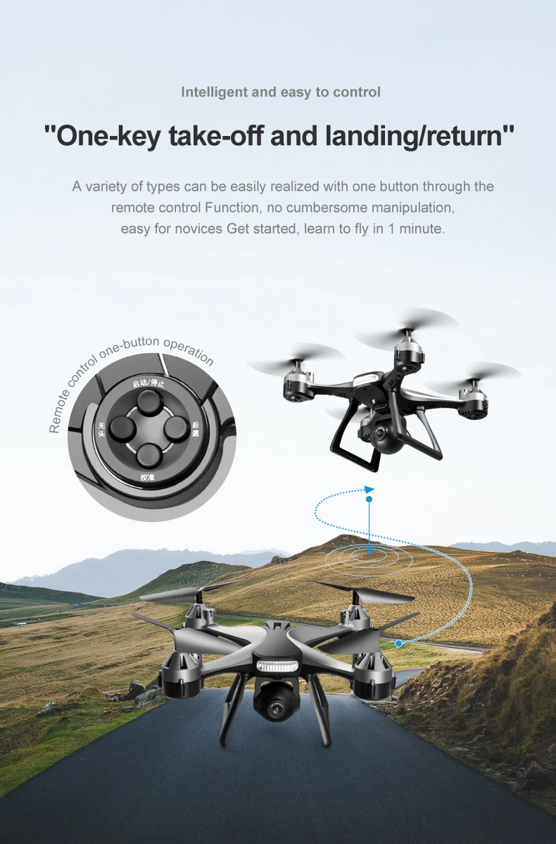 KBDFA JC801 Drone, "one-key take-off and landinglreturn" is