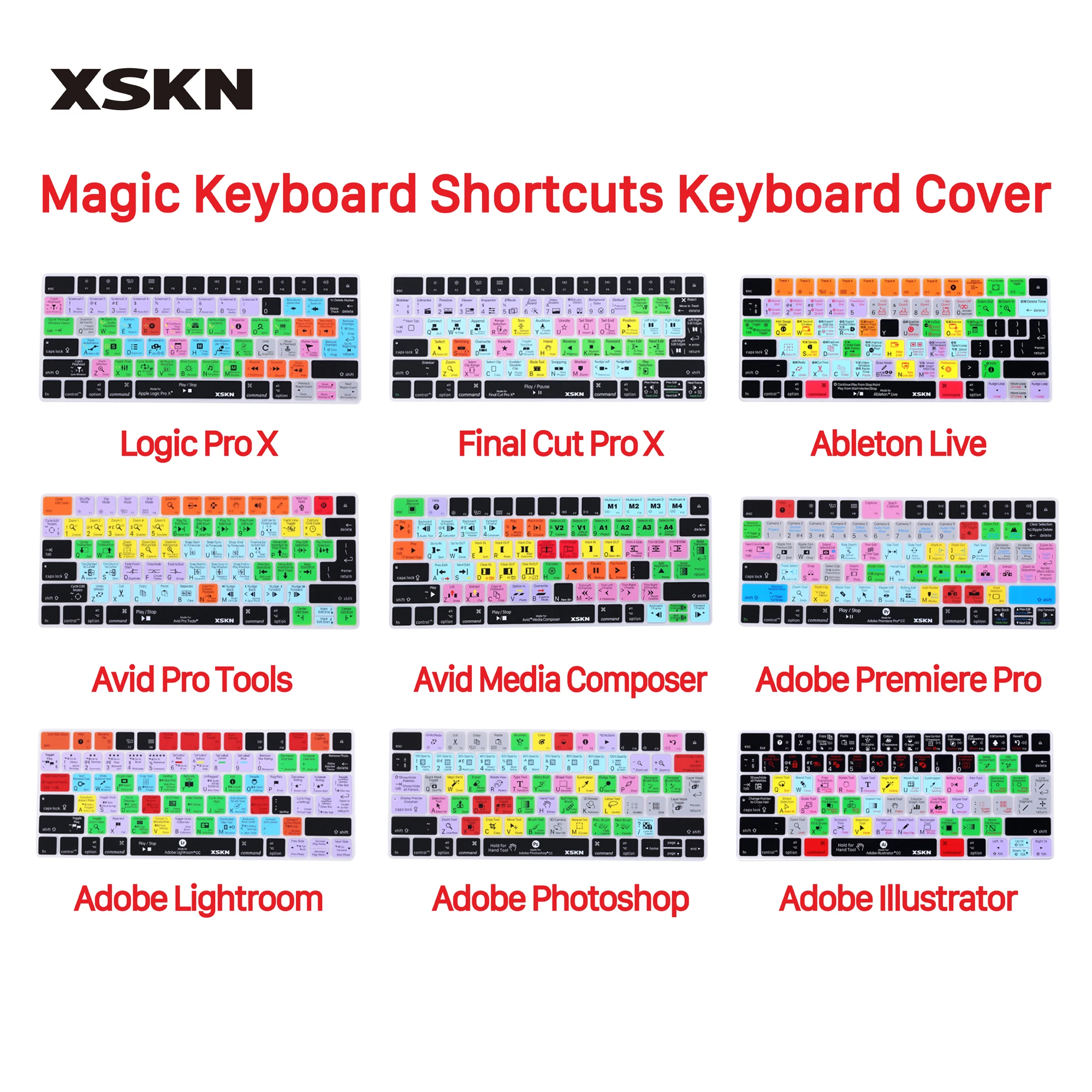 Фото XSKN Logic Pro X финальная накладка на клавиатуру для Apple Magic Keyboard US & EU №1