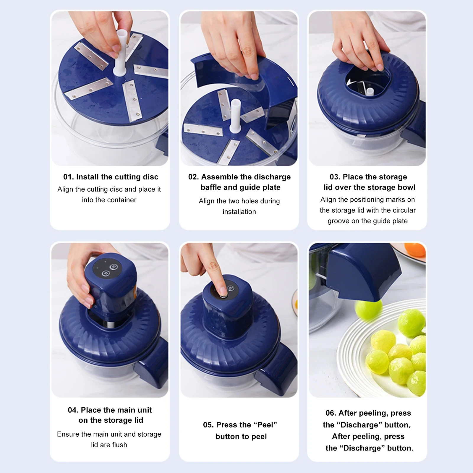 Rechargeable Fruit Peeler Automatic Electric Grape Peeler Machine for Grapes Cherry Tomatoes Garlic Rechargeable Brushless Motor