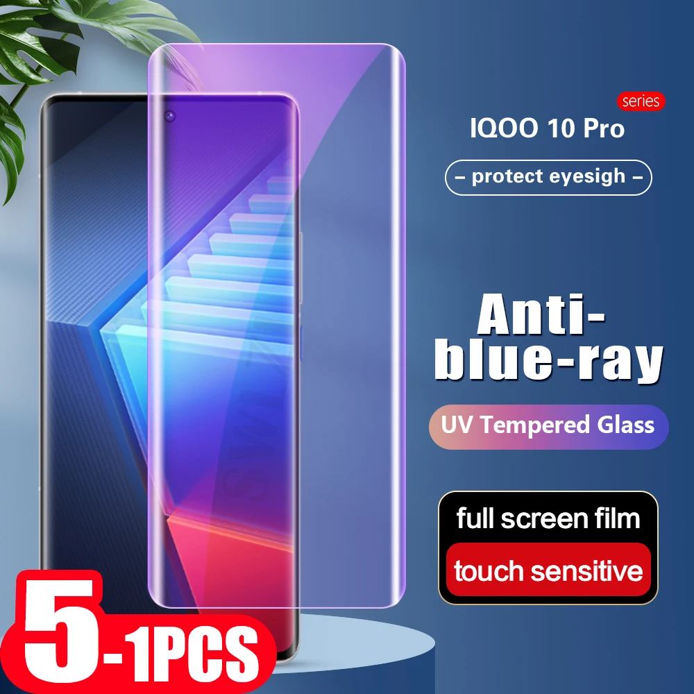 

5-1 шт. 9D УФ-стекло для vivo iQOO 11 10 профессиональная защитная пленка iQOO 9 8 5x50 Pro защита для экрана из закаленного стекла с защитой от синего света