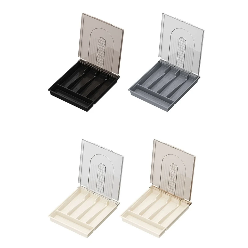

Practial Kitchen Storage Box with Lid Cutlery for Picnics and Travel F0T6