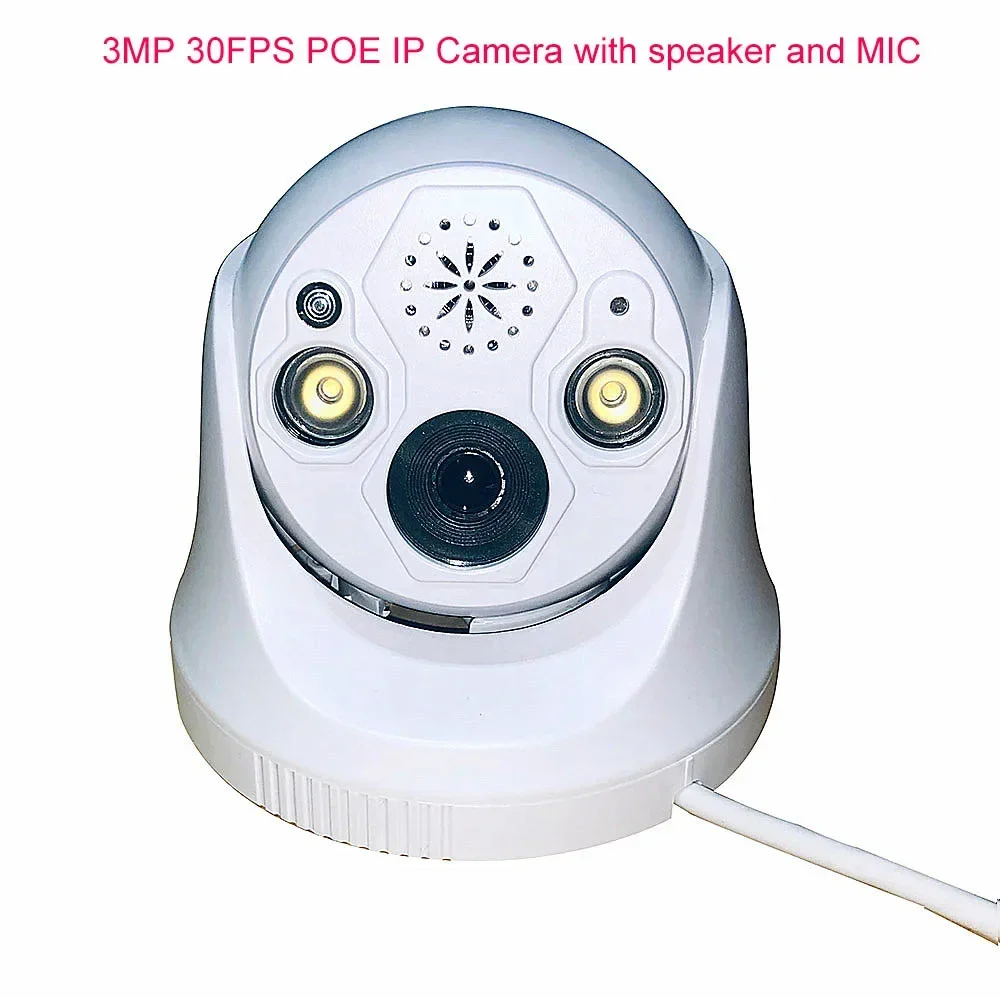 

2 Way Audio Support humanoid camera p6slite 3mp 30fps POE dome IP Camera ONVIF speaker Mic detection alarm security
