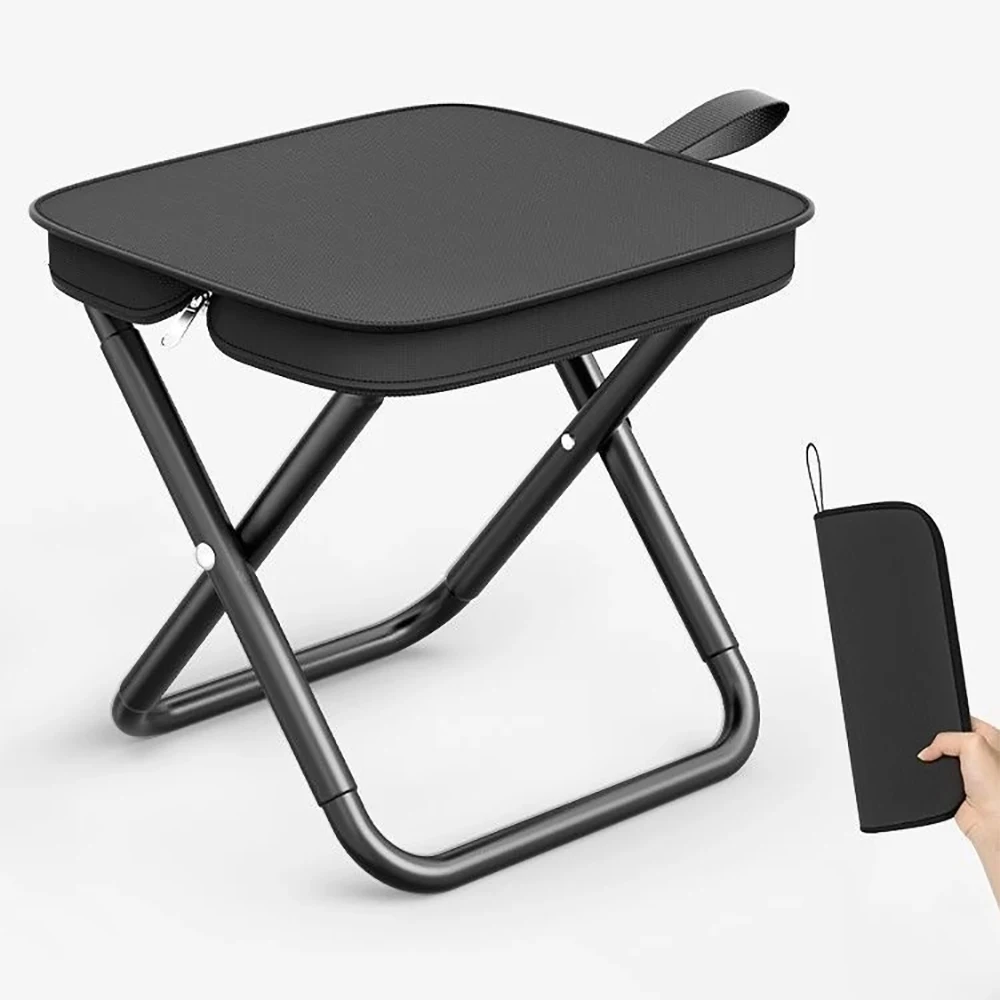 Tabouret pliant portable léger cadre alliage fer pêche camping adolescent sac transport inclus