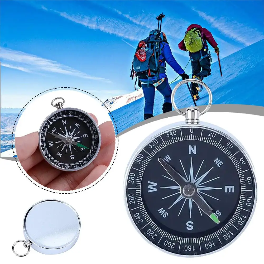 

Retro Compass Metal Keychain Pendant Mini Portable Compass Durable Hunting Survival Camping Adventure Travel Outdoor Hiking V1W6