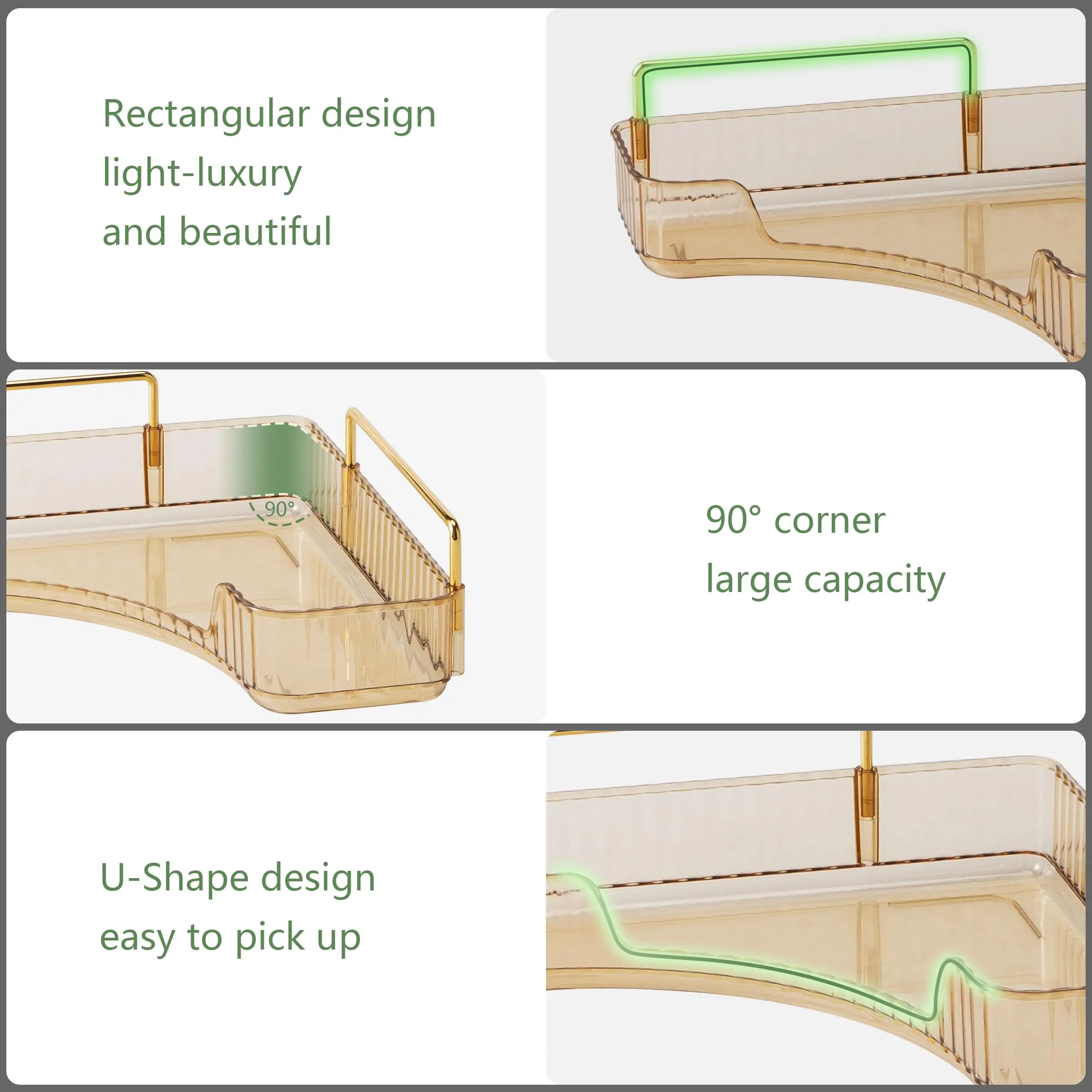 Corner Bathroom Counter Organizer Bathroom Countertop Shelf Makeup Storage Holder for Vanity Perfume Tray for Corner Storage 4