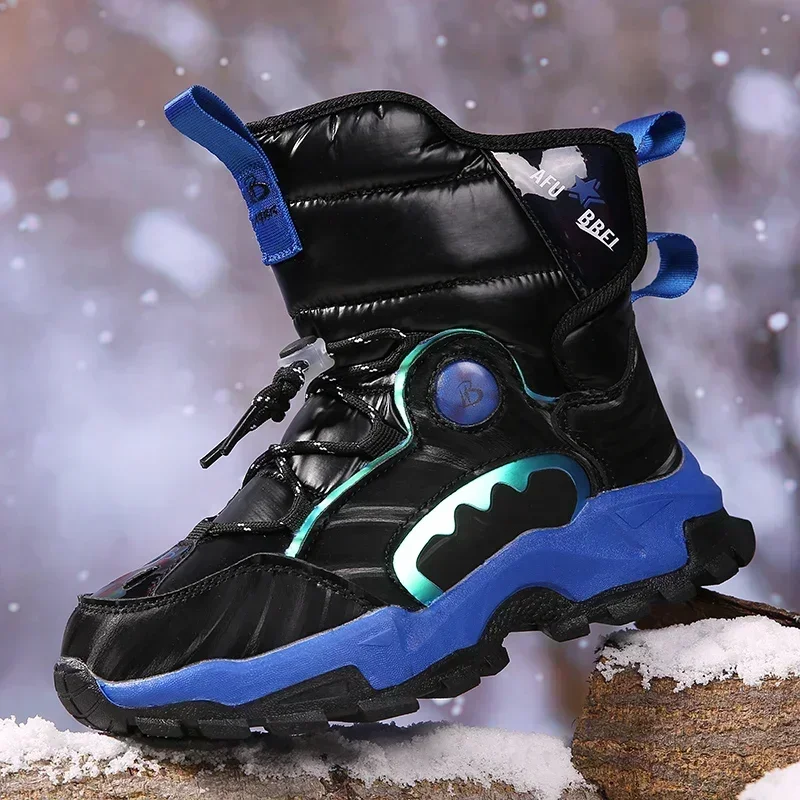 Children Warm Snow Boots Waterproof Thickened Velvet Boys