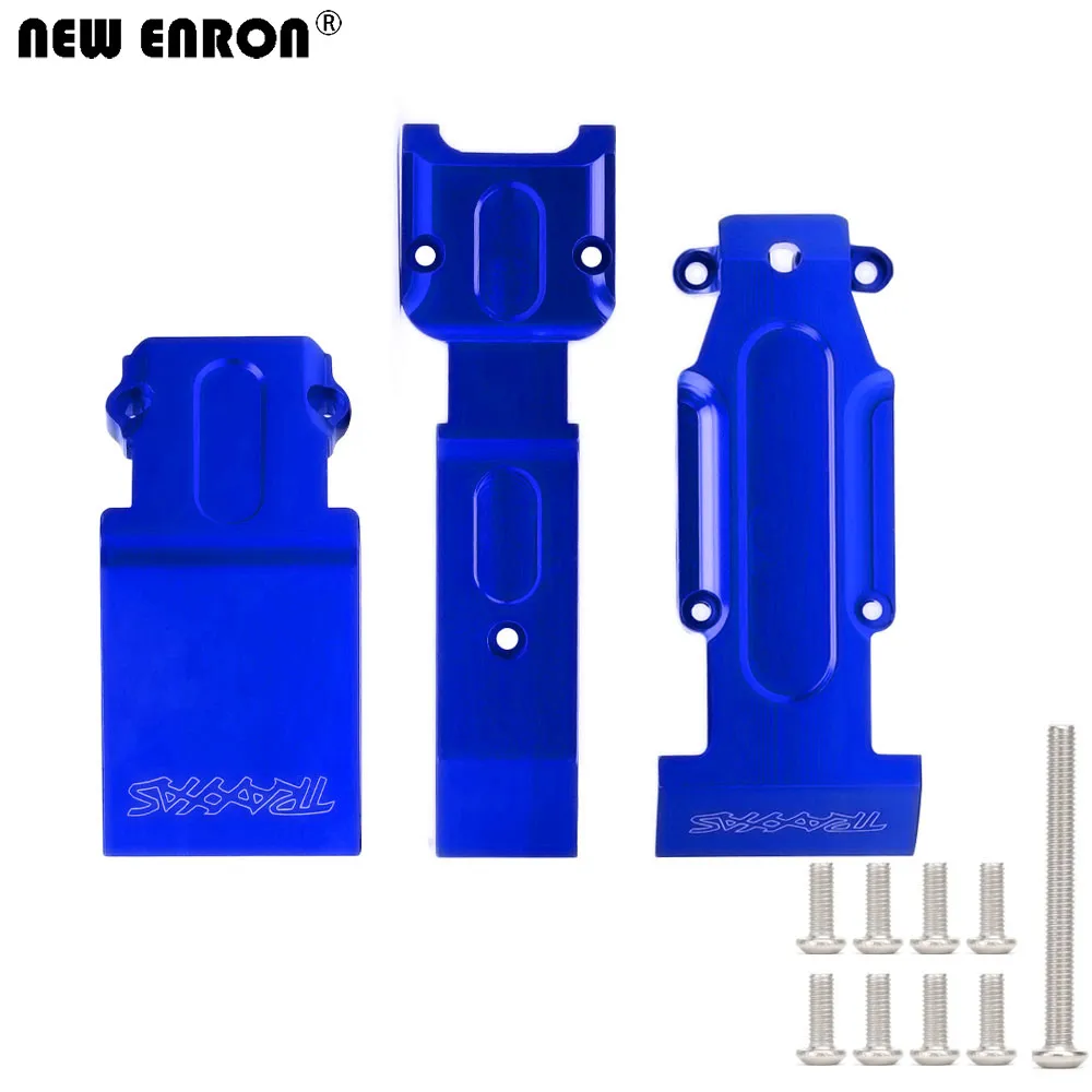NEUE ENRON-Unterfahrschutzplatte vorne und hinten aus Aluminium # 5337 Upgrade-Teile 1 Satz für 1/10 RC TRAXXAS E REVO Summit Slayer 4X4 Autozubehör