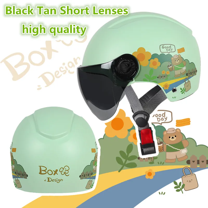 

3c Certified Women Men Motocross Helm Summer Cute Cartoon Unisex Sunscreen Half Helmet Electric Motorcycle Safe Hard Hat Cascos