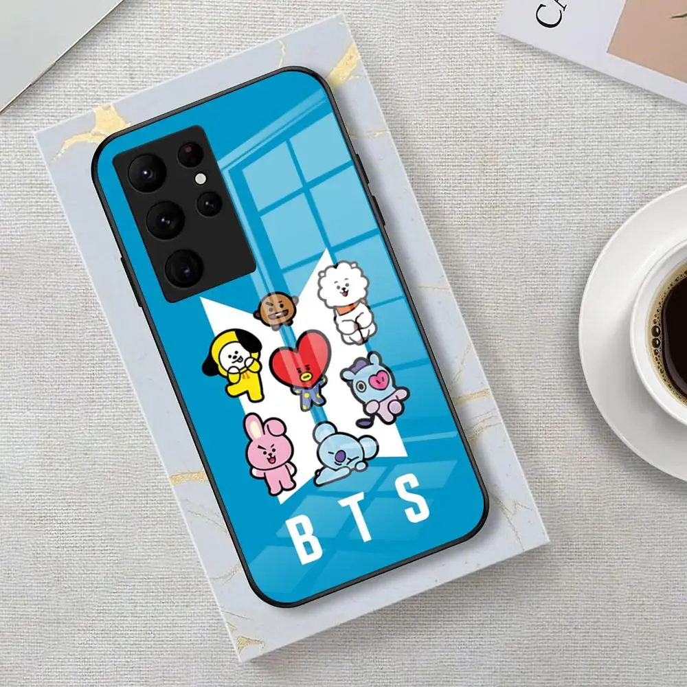 Kpop A-B-BT21-S Phone Case with Glass Cover – Sleek Design and Durable Protection