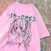 Mode dessin animé femme T-Shirts mignon fille Figure imprimé Streetwear doux respirant été rue femme vêtements de sport 4