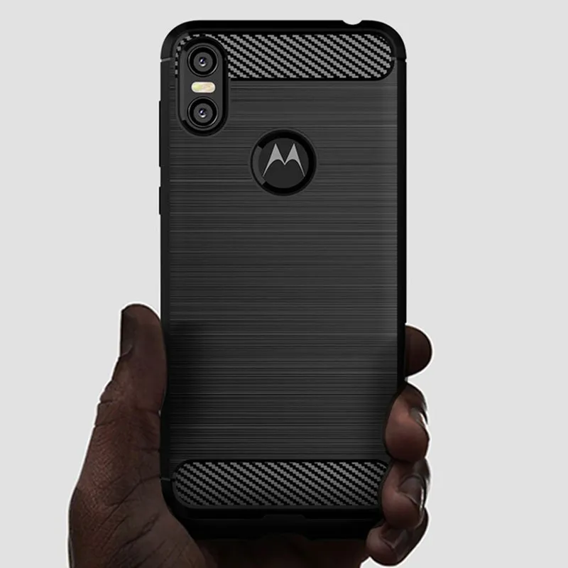 Shockproof Carbon Fiber Brushed Texture Silicone Phone Case