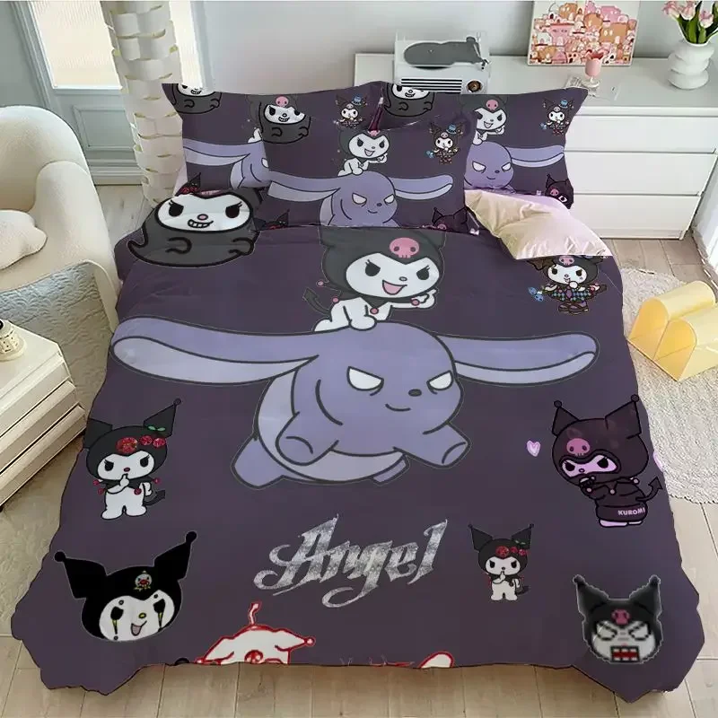 Dekbedovertrek met schattig klein meisje voor jongens en meisjes, dekbedovertrek, 3D-print, ballet, zachte microvezel, met ritssluiting, beddengoedset met kussenslopen, 2-delig, eenpersoons (135 x 200