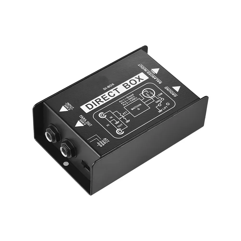 Single Channel Passive DI-Box Direct Injection Audio Box Signal Converter XLR TRS Interfaces audio interface