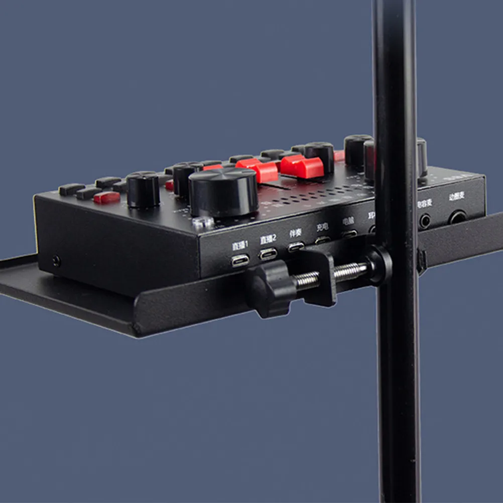 튼튼한 철제 사운드 트레이 마이크 스탠드(클램프형 선반 포함) 마이크 액세서리, 하모니카, 휴대폰, 사운드 카드, 카메라 보관 마운트