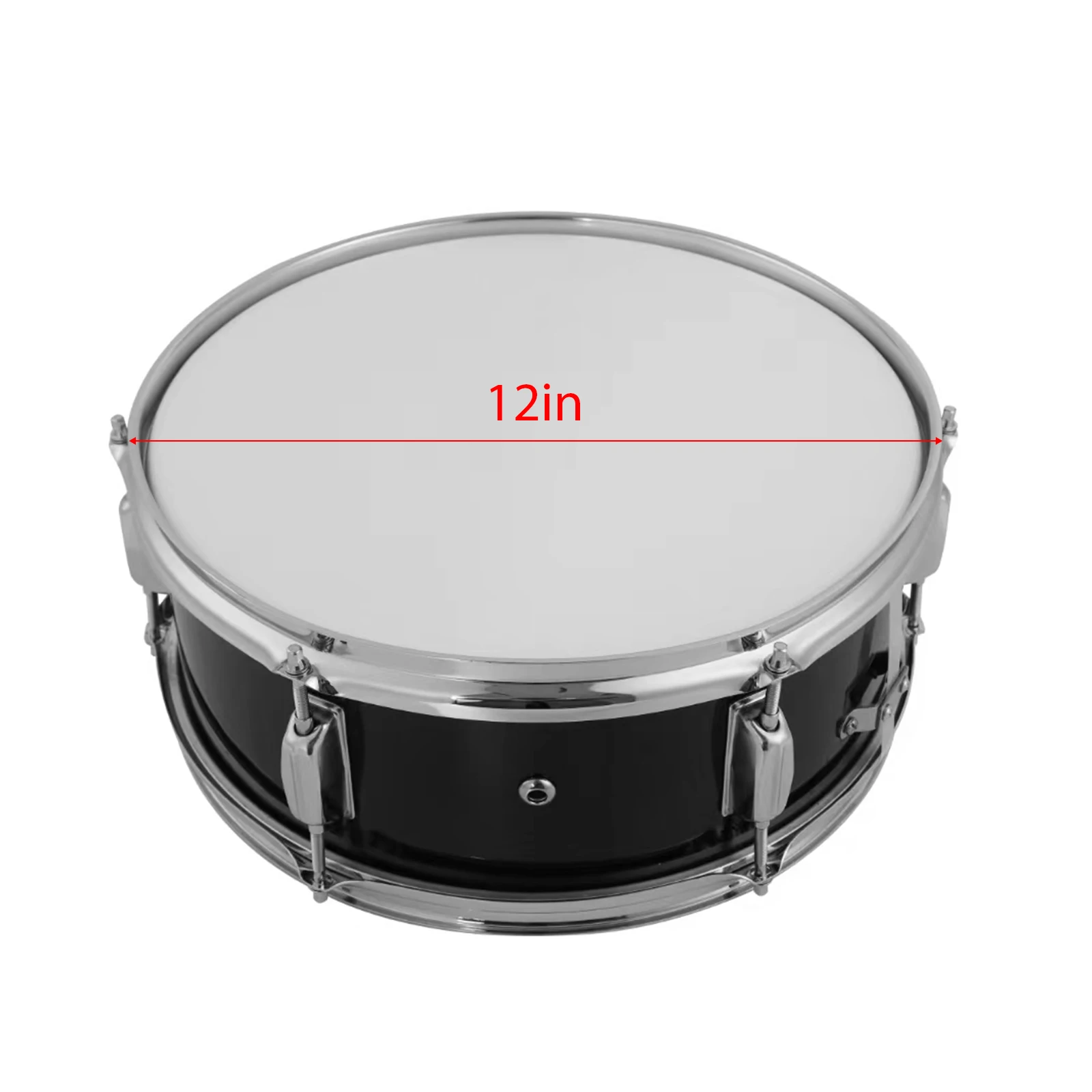 12inch Snare Drum with Drumsticks Shoulder Strap Drum Key Percussion Instrument for Beginners Marching Snare Portable Set