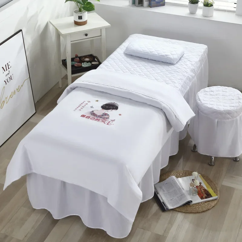 Beauty Salon Bed Sheet 3D Digital Printing 4 Piece Set