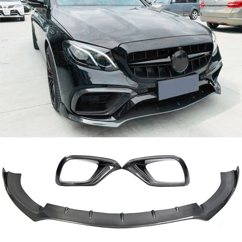 

For 2016-2020 Mercedes Benz E-Class E63 W213 Front Bumper Front Air Side Splitter Carbon Fiber Front Lip
