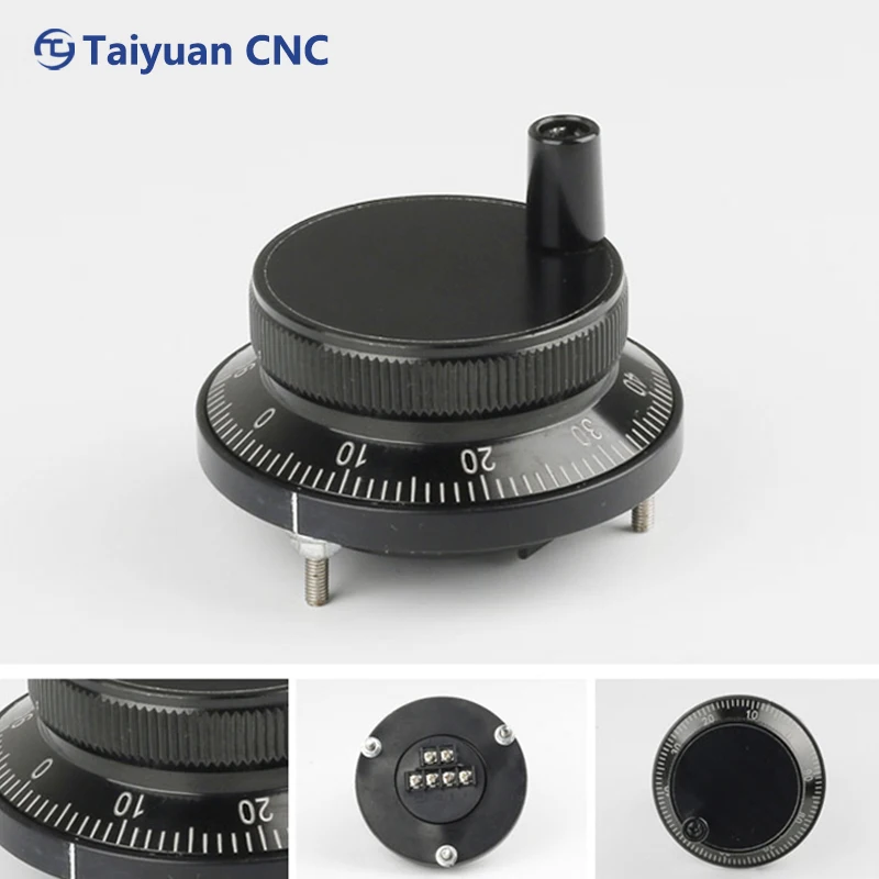 금속 블랙 60mm 직경 DC5V CNC 수동 전기 펄스 발생기